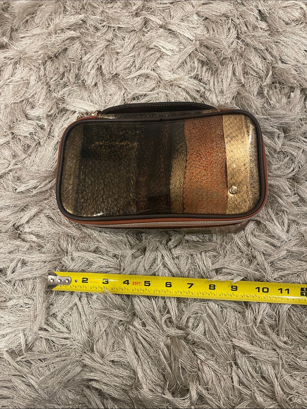 Stephanie Johnson Striped Metallic Pouch in Gold and Copper Tones